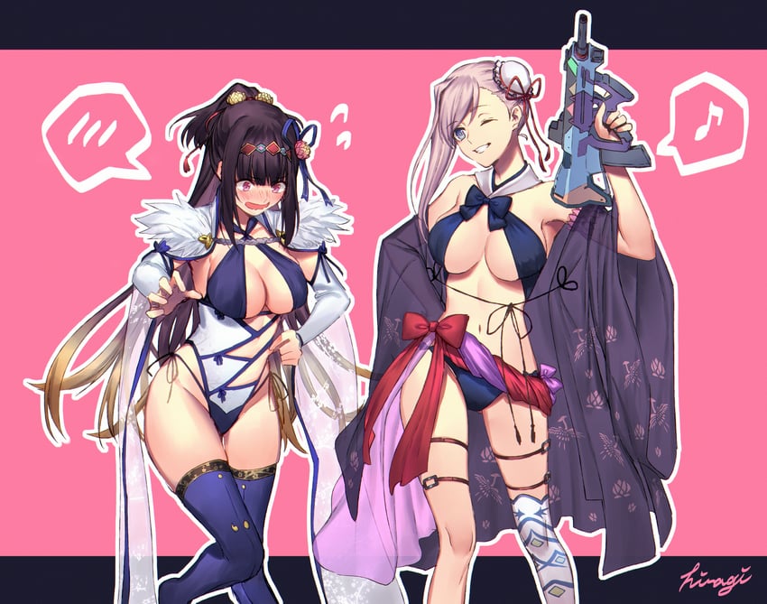 miyamoto musashi and osakabehime (fate and 1 more) drawn by hiiragi_(karashriker)