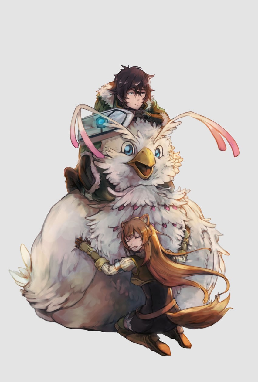 raphtalia, iwatani naofumi, and filo (tate no yuusha no nariagari) drawn by ico6