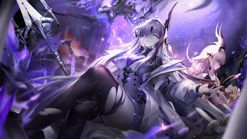 reed, reed the flame shadow, and necrass (arknights) drawn by brs_(33143752)