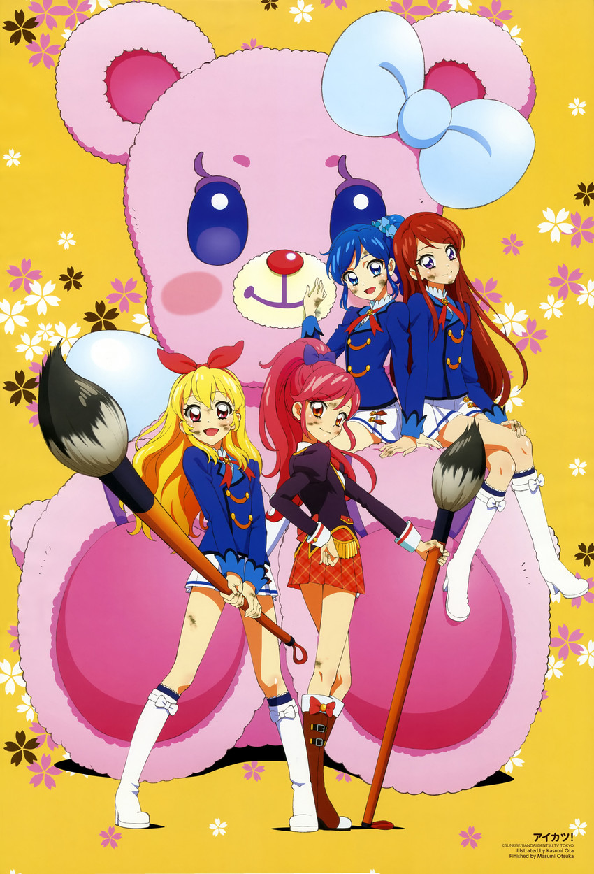 hoshimiya ichigo, kiriya aoi, shibuki ran, and otoshiro seira (aikatsu! and 1 more) drawn by sobaco_(sobacocco)
