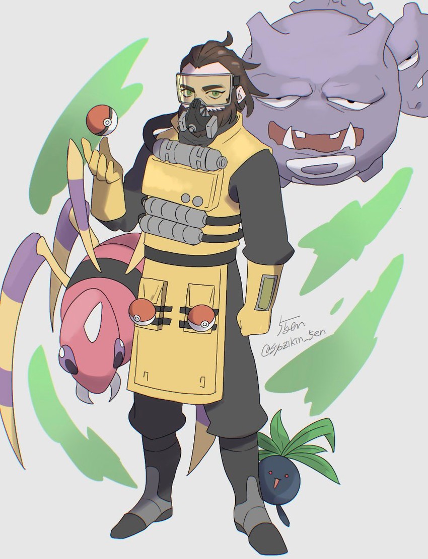 oddish, weezing, caustic, and ariados (pokemon and 1 more) drawn by 5-en