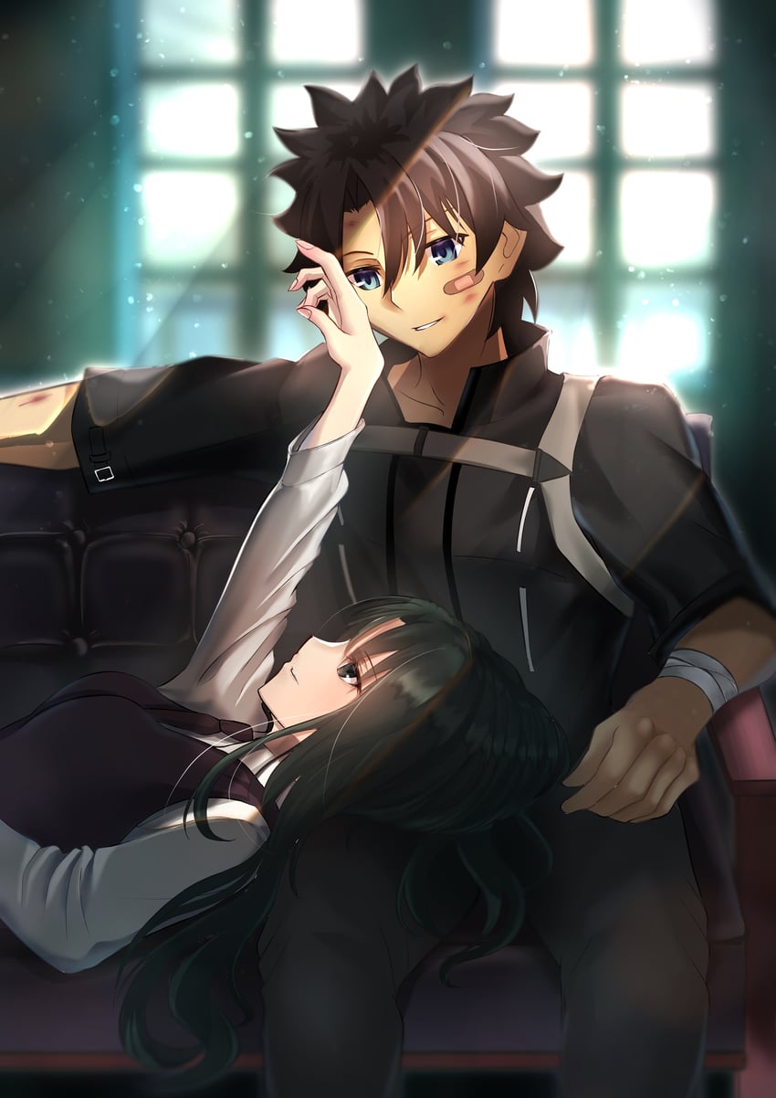 fujimaru ritsuka and kokutou azaka (fate and 2 more) drawn by toomishou