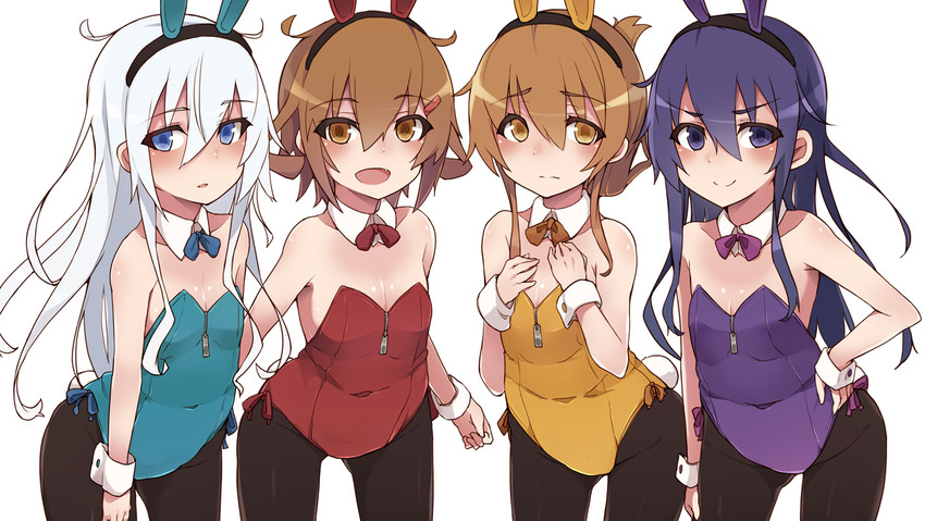 hibiki, inazuma, ikazuchi, and akatsuki (kantai collection) drawn by maze_(gochama_ze_gohan)
