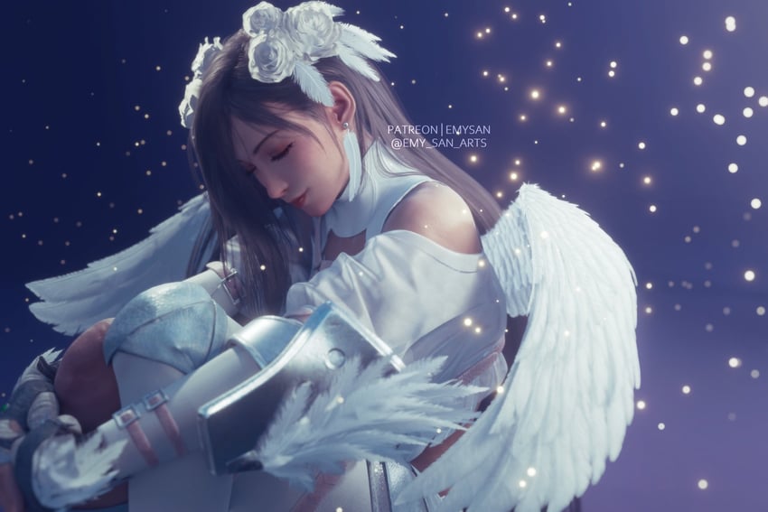tifa lockhart (final fantasy and 3 more) drawn by emy-san
