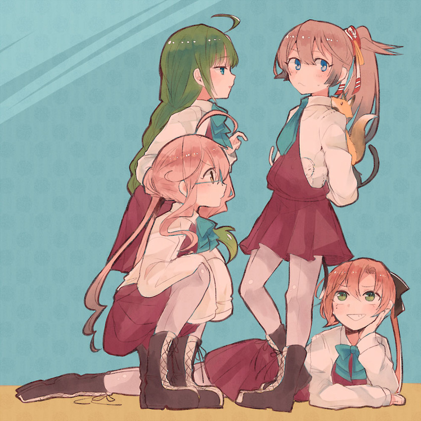 akigumo, makigumo, yuugumo, and kazagumo (kantai collection) drawn by itomugi-kun