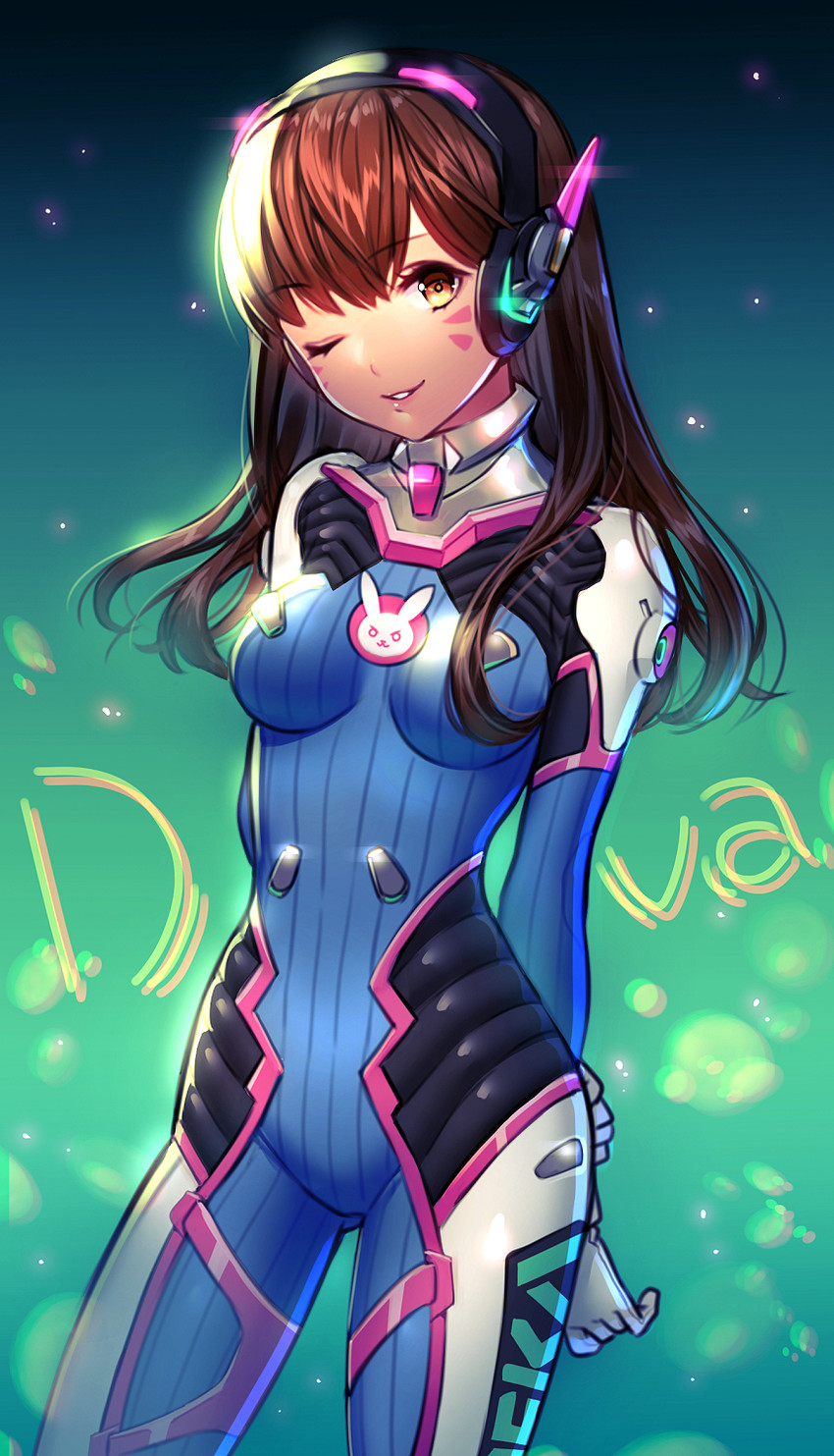 d.va (overwatch and 1 more) drawn by fuji_minako