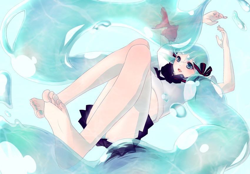 hatsune miku and bottle miku (vocaloid) drawn by kedama_(kdmsato)
