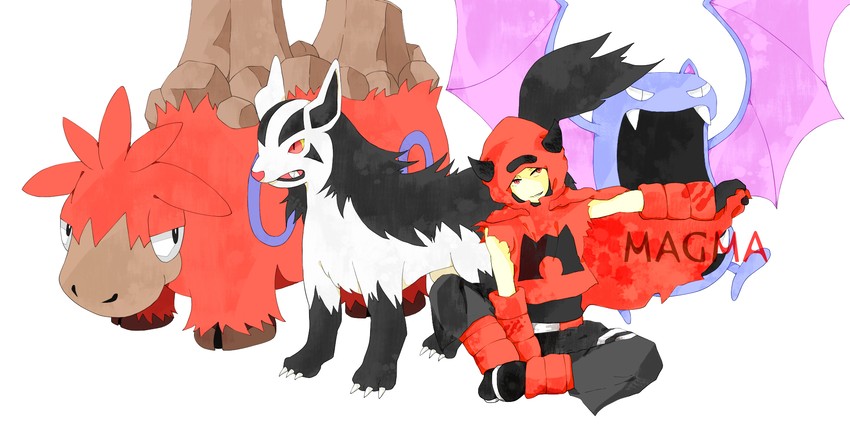 mightyena, golbat, camerupt, and tabitha (pokemon and 1 more) drawn by 6325-inu6325