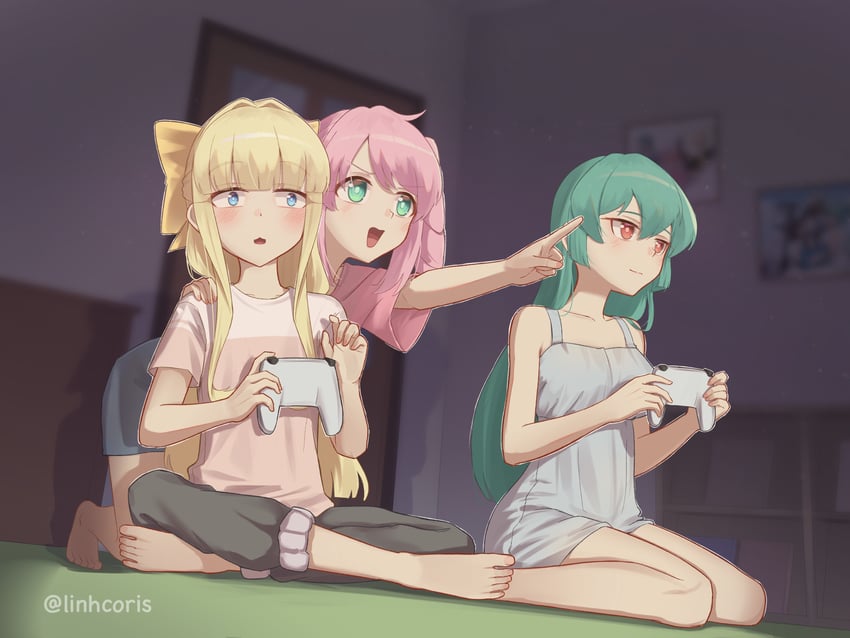 minakami sayo, hanabishi haruka, and tenkawa kaoruko (mahou shoujo ni akogarete) drawn by linhcoris