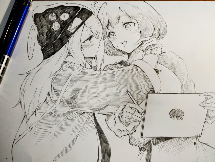 yamanouchi kano and kouzuki mahiru (yoru no kurage wa oyogenai) drawn by gasuri_govan