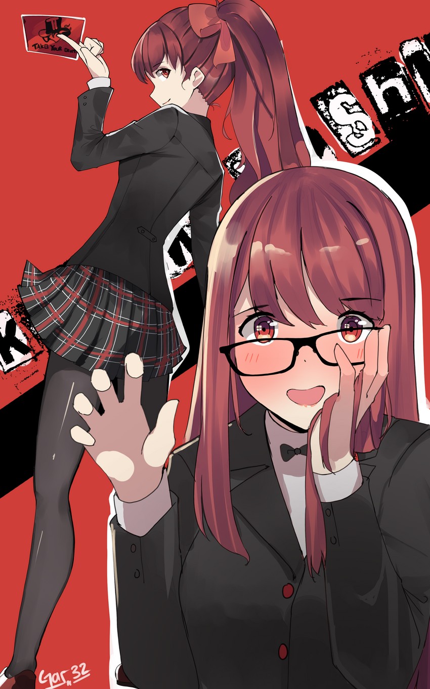 yoshizawa kasumi and yoshizawa sumire (persona and 2 more) drawn by gar32