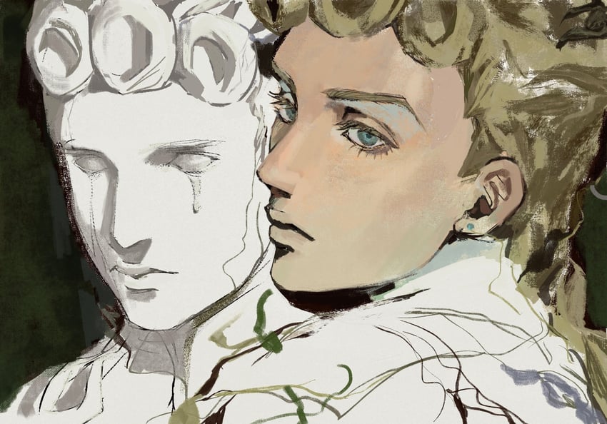 giorno giovanna (jojo no kimyou na bouken and 1 more) drawn by 6b3dvvlxdmvjcro