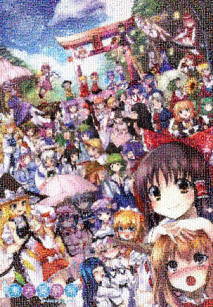 hakurei reimu, kirisame marisa, remilia scarlet, flandre scarlet, izayoi sakuya, and 69 more (touhou and 2 more) drawn by artrica and sho_(runatic_moon)