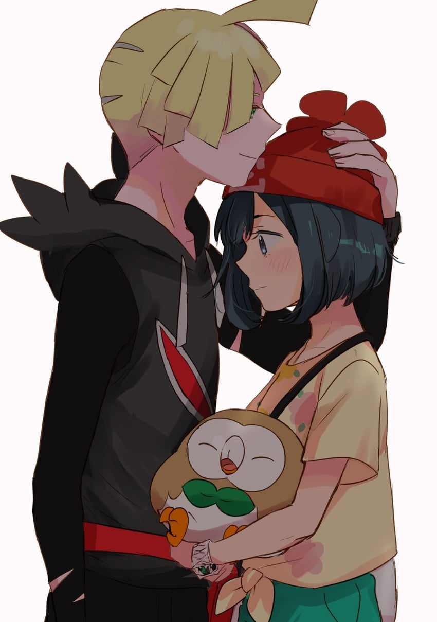 selene, rowlet, and gladion (pokemon and 1 more) drawn by hinata_(ryohinata)