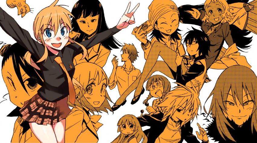 kageyama torako, nonomura ayumi, saotome suzume, kazamatsuri touma, ooba minato, and 8 more (hyakko) drawn by katou_haruaki