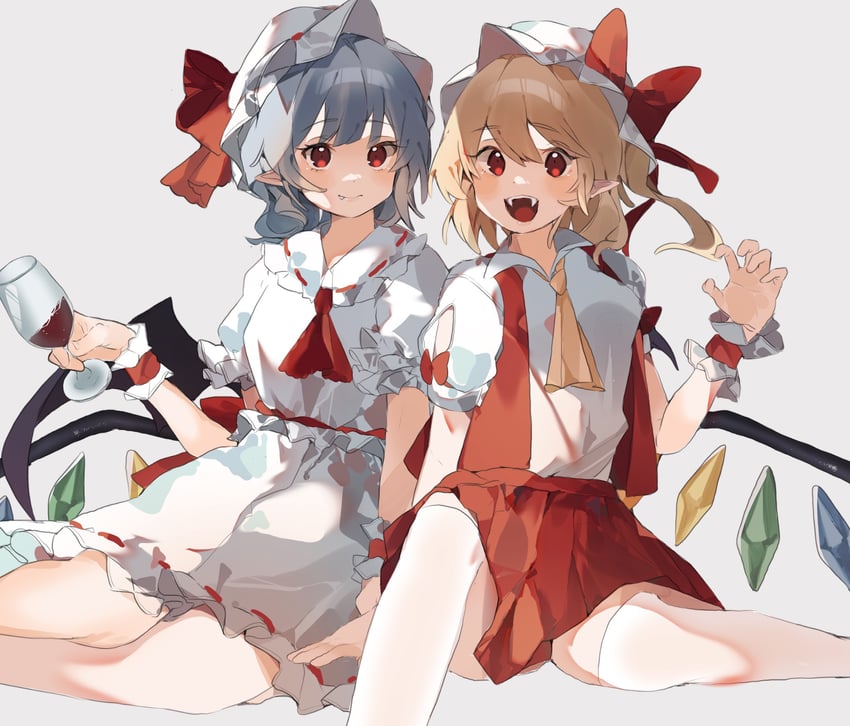 remilia scarlet and flandre scarlet (touhou) drawn by higa_(gominami)