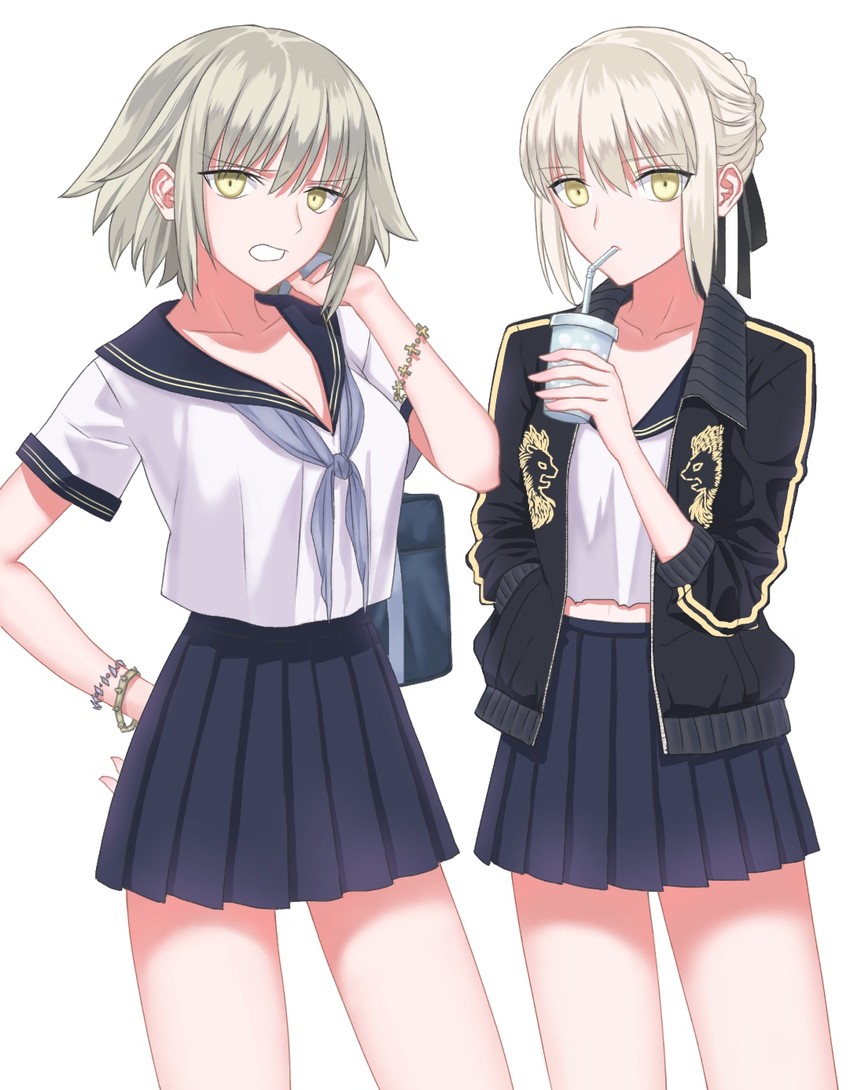 artoria pendragon, jeanne d'arc alter, and saber alter (fate and 1 more) drawn by nipi27