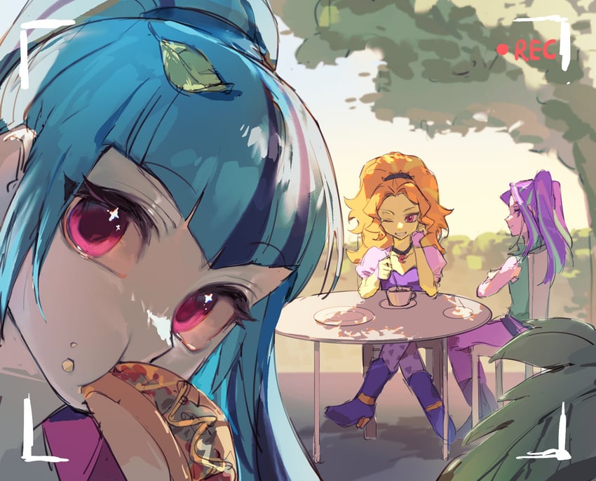 sonata dusk, adagio dazzle, and aria blaze (my little pony and 2 more) drawn by deadbirdorzcr