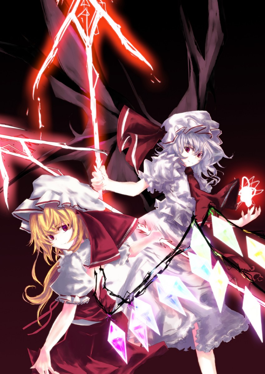 remilia scarlet and flandre scarlet (touhou) drawn by asagi_(kabocha_oukoku)