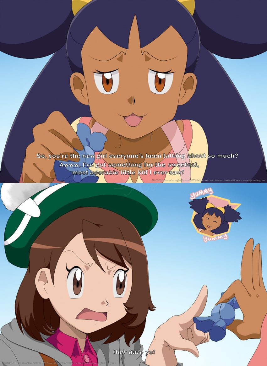gloria and iris (pokemon and 2 more) drawn by sakura_araragi