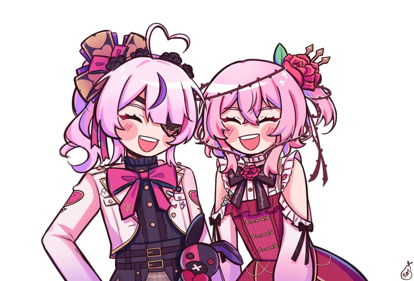 rosemi lovelock, maria marionette, and sir ventrilo (nijisanji and 1 more) drawn by kat_pear