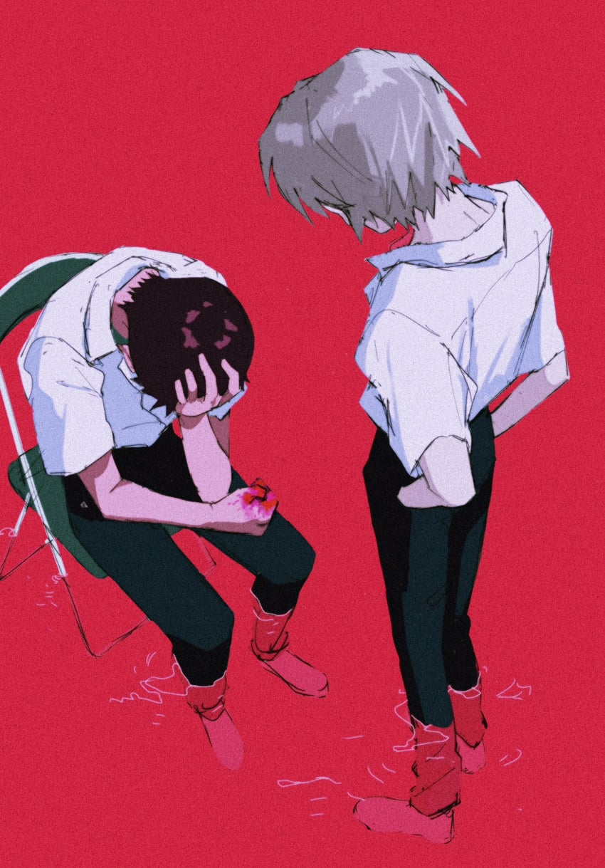 ikari shinji and nagisa kaworu (neon genesis evangelion) drawn by a12740807