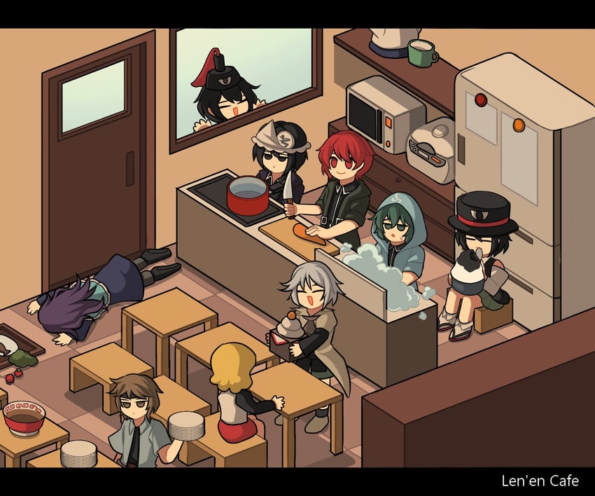 enraku tsubakura, houlen yabusame, senri tsurubami, shitodo kuroji, kurohebi, and 3 more (len'en and 1 more) drawn by 1jumangoku