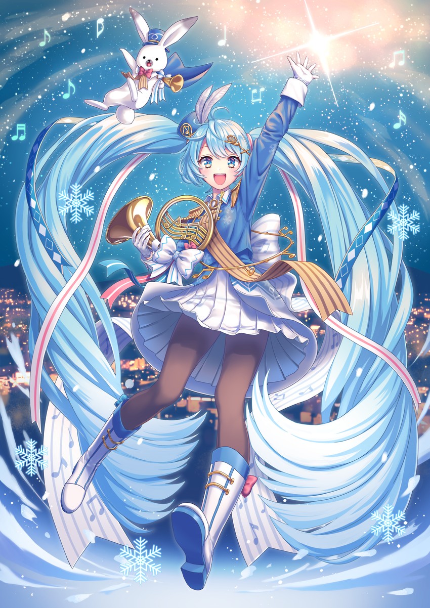 hatsune miku, yuki miku, and rabbit yukine (vocaloid and 1 more) drawn by akiyoshi_(tama-pete)