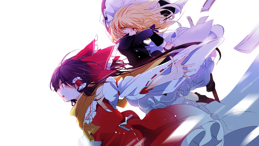 hakurei reimu and kirisame marisa (touhou) drawn by poprication