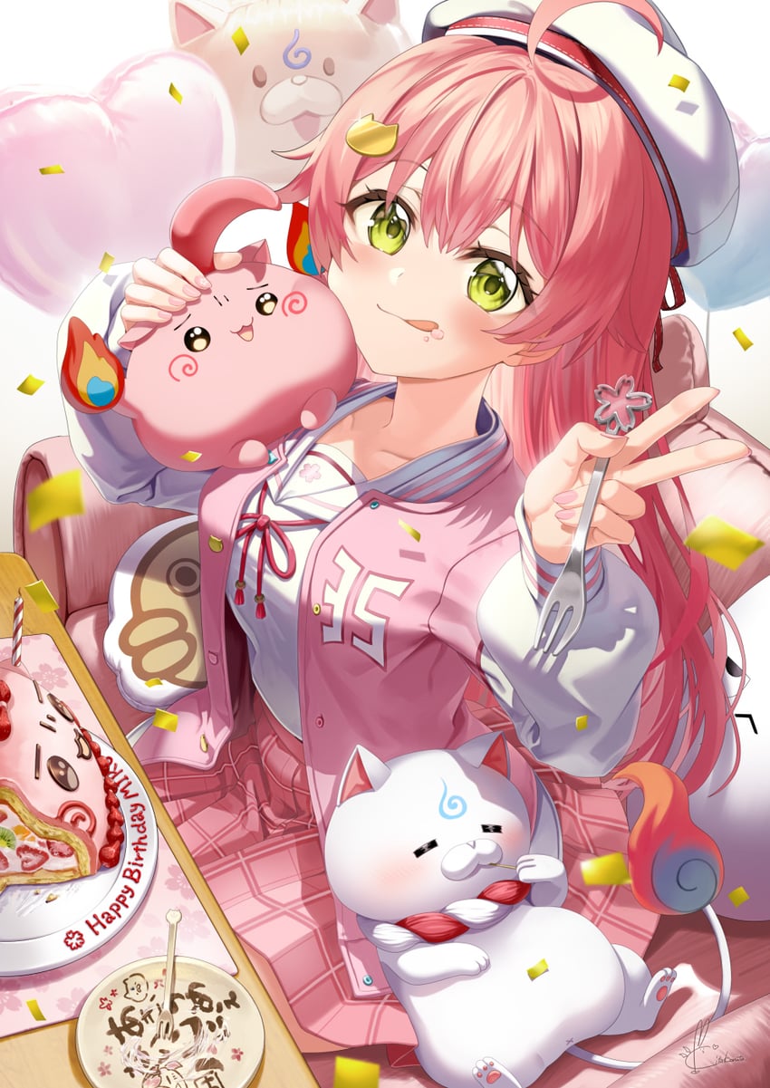 sakura miko, 35p, and maguchi (hololive) drawn by kito_koruta