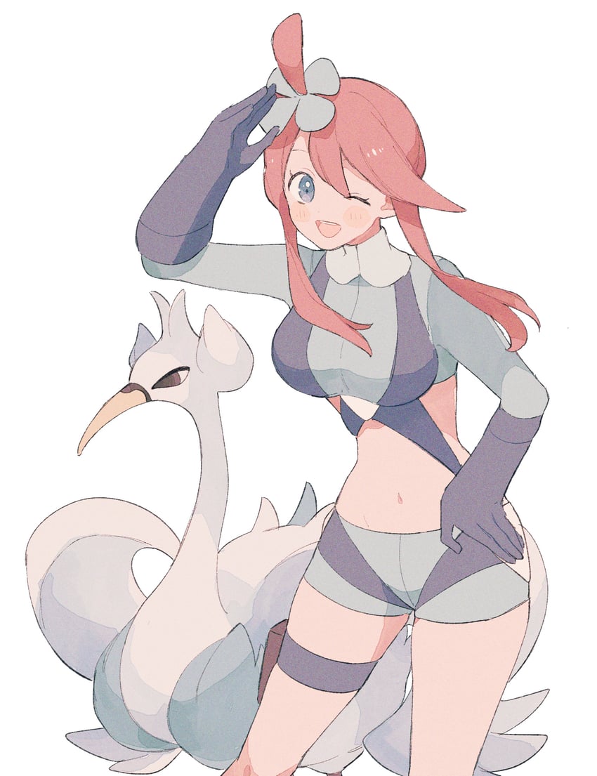skyla and swanna (pokemon and 1 more) drawn by ririco_(gnsn)
