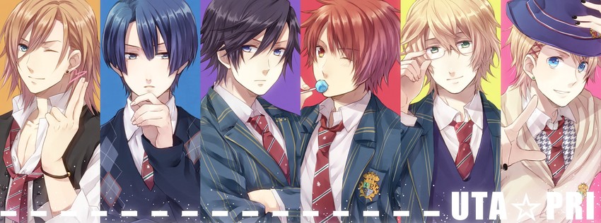 kurusu shou, shinomiya natsuki, ichinose tokiya, ittoki otoya, hijirikawa masato, and 1 more (uta no prince-sama) drawn by yoita