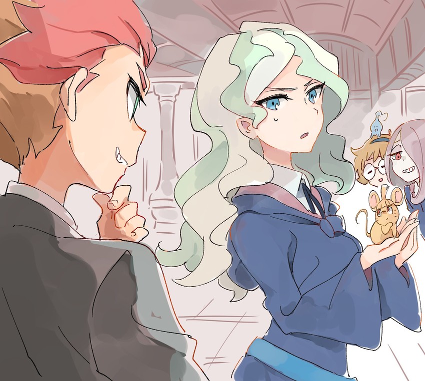 kagari atsuko, diana cavendish, sucy manbavaran, lotte jansson, and amanda o'neill (little witch academia) drawn by musshu_(omu001)