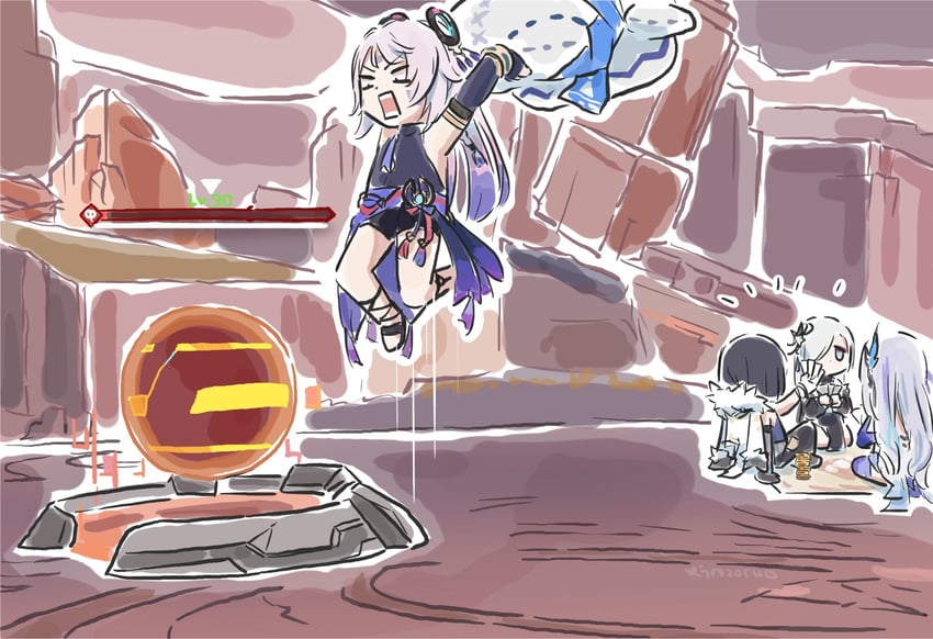 yelan, citlali, skirk, shenhe, citlalin, and 1 more (genshin impact) drawn by xinzoruo