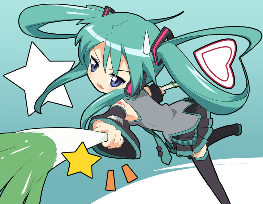 hatsune miku and hiiragi kagami (vocaloid and 1 more) drawn by ixy