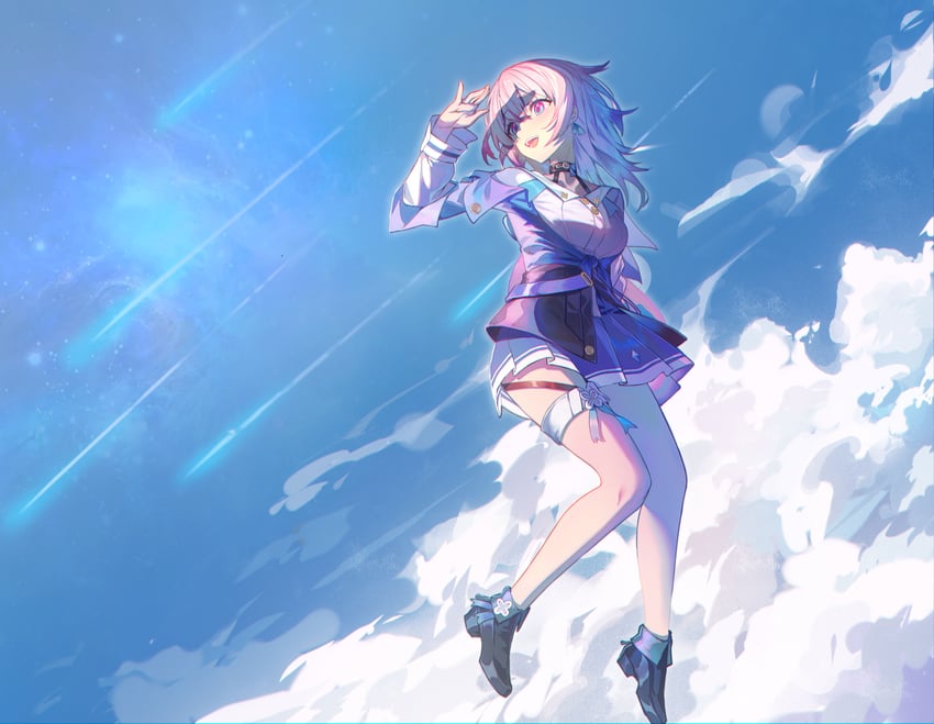 march 7th (honkai and 1 more) drawn by qingli_green