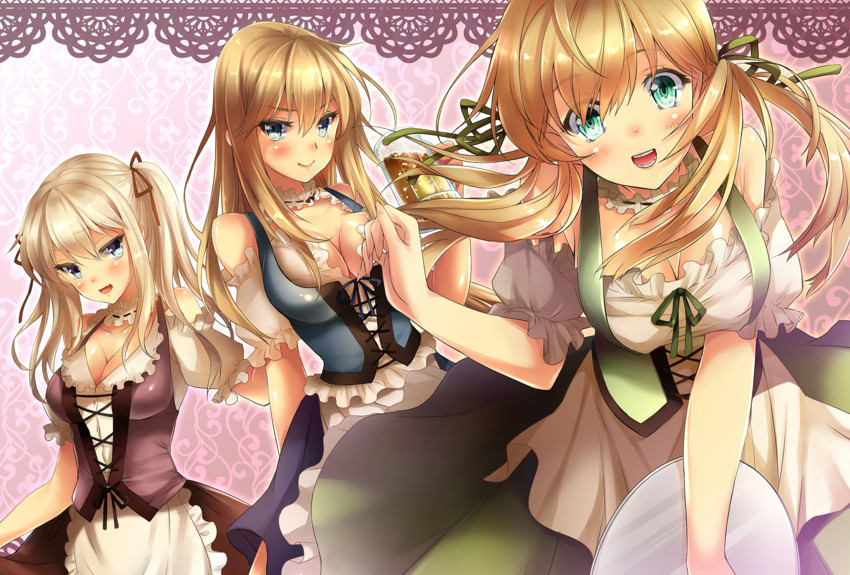 prinz eugen, bismarck, and graf zeppelin (kantai collection) drawn by hatori_mia