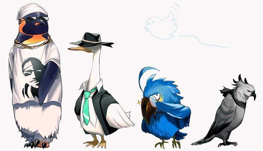 emperor, tenzin, high priest, twitter bird, tupac shakur, and 1 more (arknights and 1 more) drawn by oxy_(ho2)