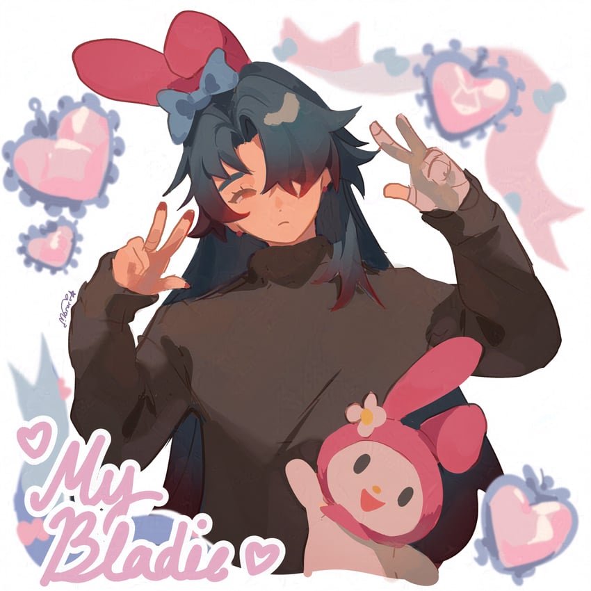 blade and my melody (honkai and 3 more) drawn by mararu