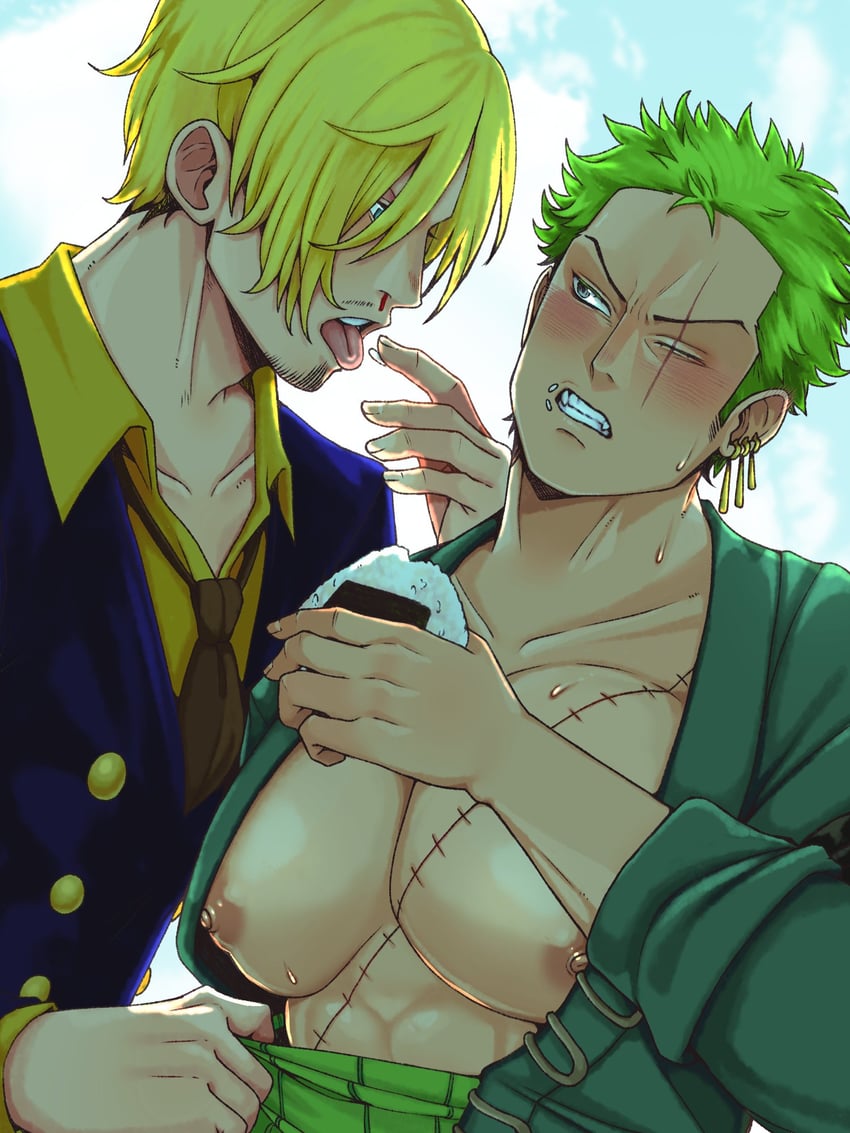 roronoa zoro and sanji (one piece) drawn by niusesabe