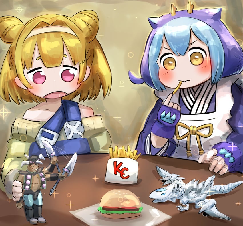 laundry dragonmaid, witchcrafter potterie, blue-eyes jet dragon, and vorse raider (yu-gi-oh!) drawn by hatano_kiyoshi
