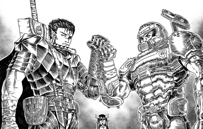 guts, doomguy, and cacodemon (berserk and 2 more) drawn by substance20