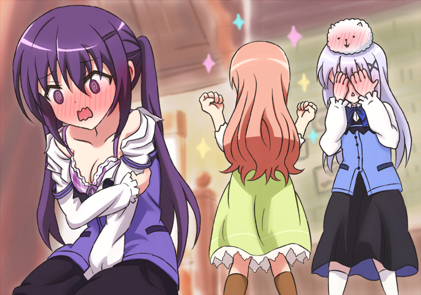 kafuu chino, tippy, tedeza rize, and hoto mocha (gochuumon wa usagi desu ka?) drawn by nikukyuu_(vento-aureo-giogio)
