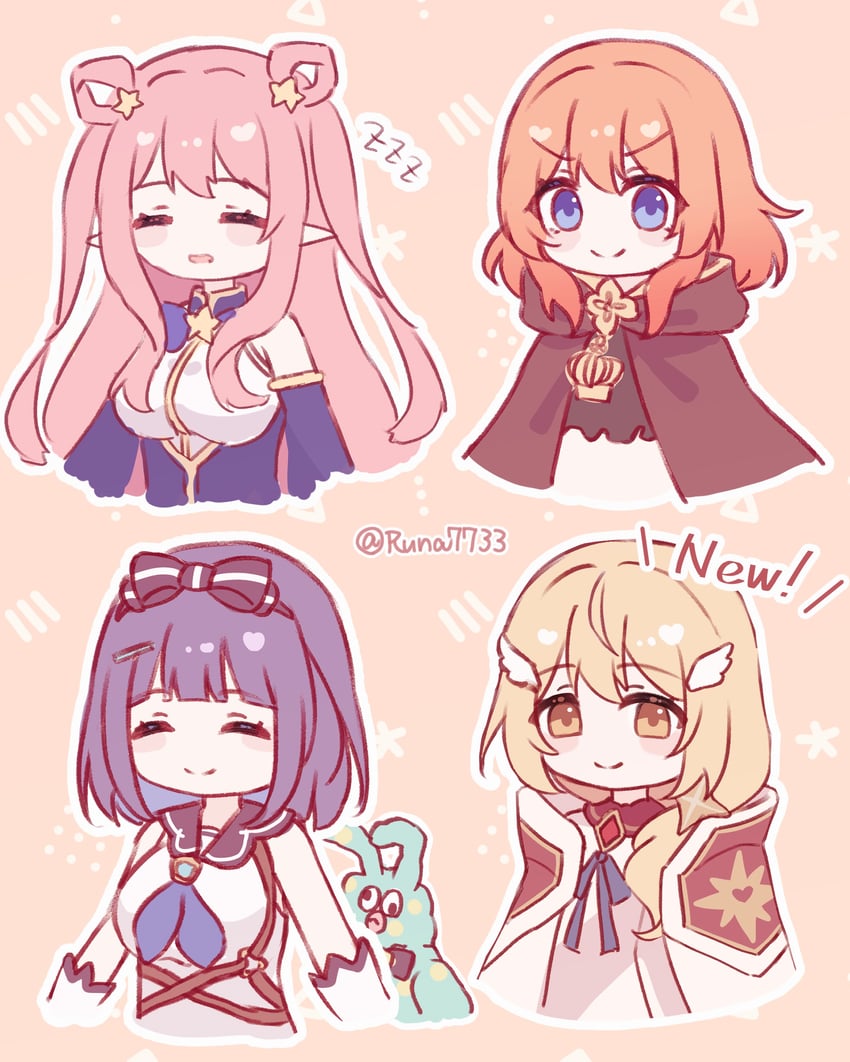 hatsune, misora, clear, and muimi (princess connect!) drawn by runa_(runa7733)