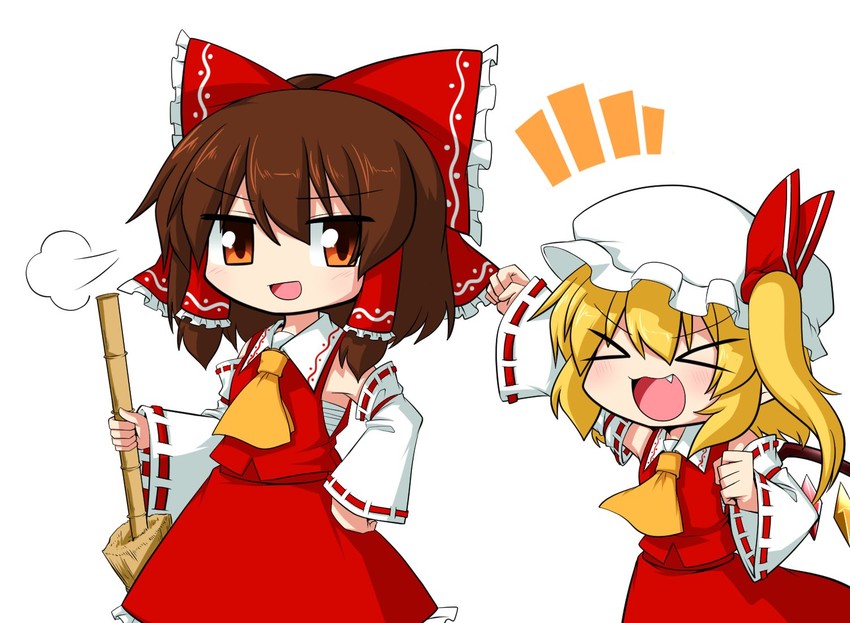 hakurei reimu and flandre scarlet (touhou) drawn by sumiya_nadateru