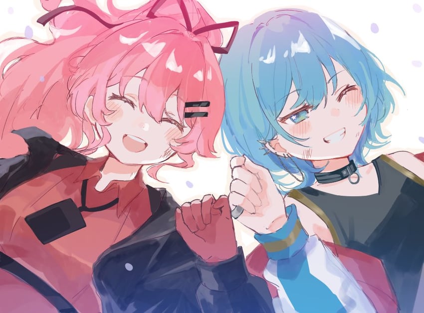 hoshimachi suisei and sakura miko (hololive and 1 more) drawn by guu_(oyasumi_gu)