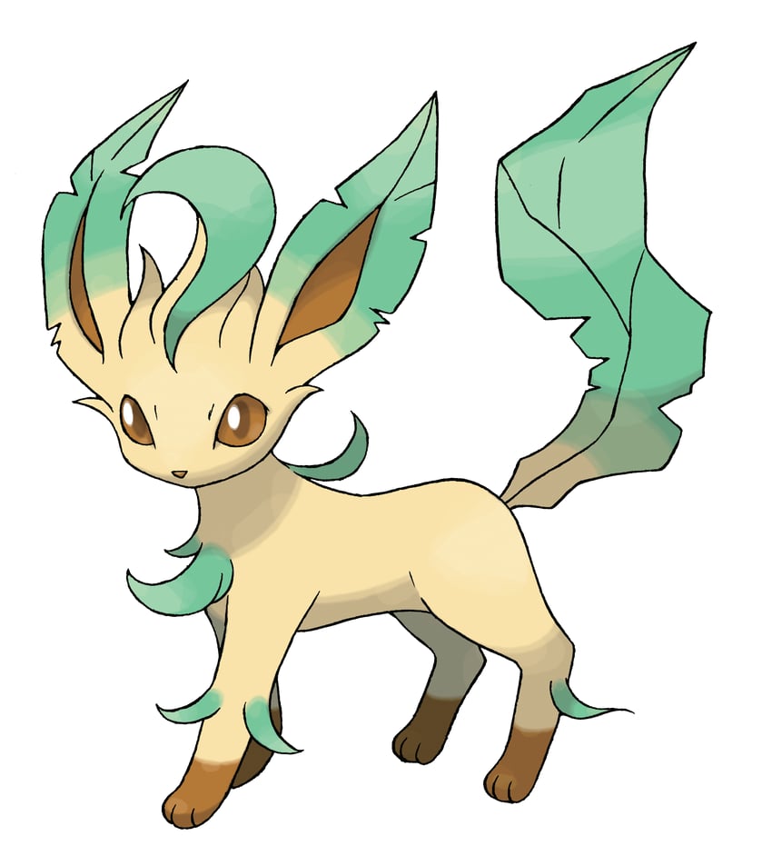 leafeon (pokemon and 1 more) drawn by sugimori_ken