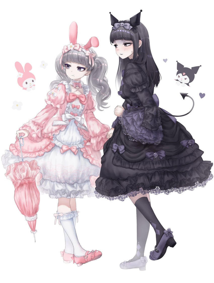 my melody, kuromi, marina, and samarie (sanrio and 3 more) drawn by lilio
