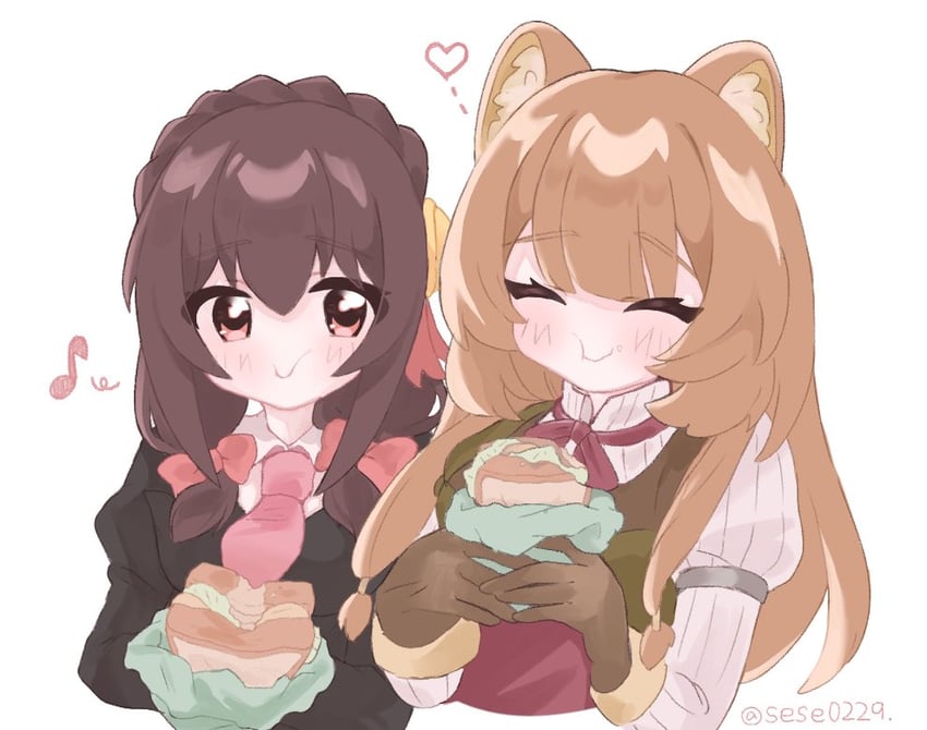 raphtalia and yunyun (kono subarashii sekai ni shukufuku wo! and 1 more) drawn by sese0229