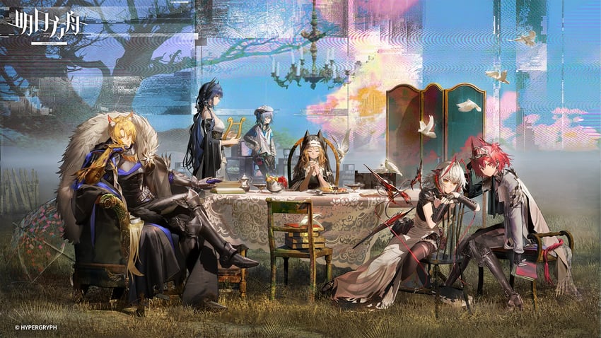 w, fiammetta, mlynar, archetto, wis'adel, and 2 more (arknights)